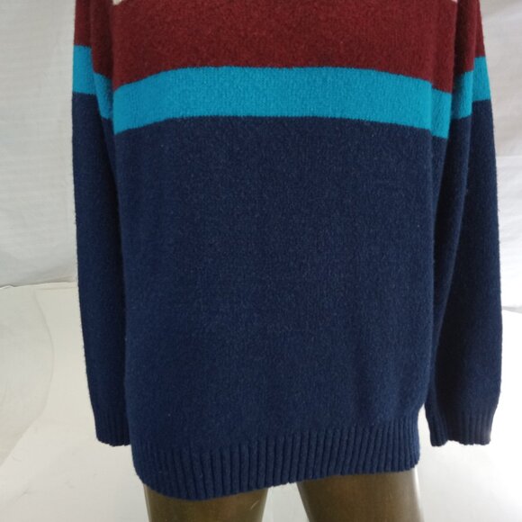 American Eagle Mens Crewneck Red White Blue Seriously Soft Striped Sweater L - Picture 5 of 13